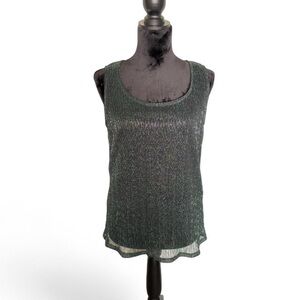 Vintage Onyx Nite Shimmering Green Tank Top Size M